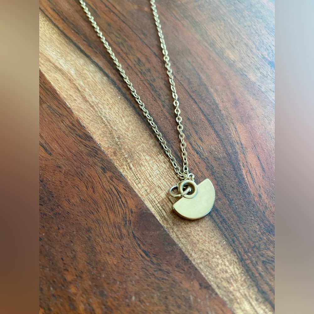 Bohme Boho Gold Chain and Half Moon Charm Pendant Necklace - Picture 2 of 4